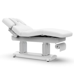 GreenLife 4 Motor Luxury Electric Massage Table Spa Bed Facial Treatment Bed Adjustable Single Panel Silverfox 2249, White