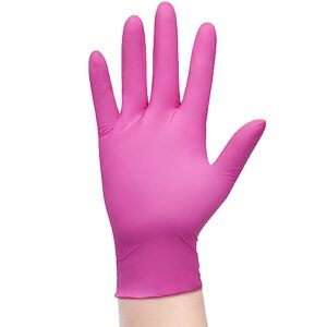 SwiftGrip Powder-Free Nitrile Gloves, X-Small, 100ct Box - 3-mil, Disposable, Latex-Free, for Kitchen, Cleaning, Estheticians, Hair Stylist - Pink/Fuchsia - Image 3