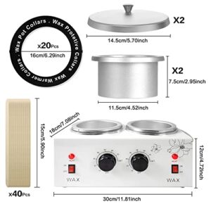 Adoture 1.2L Double Wax Warmer Machine for Hair Removal, Professional Electric Wax Heater with Adjustable Temperature, Including 40PCS Wooden Wax Sticks - Image 9