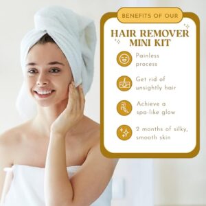 MOOM - Facial Sugaring Wax Travel Kit, Hair Removal for Chin, Eyebrows & Upper Lip - Made with Aloe Vera & Tea Tree Oil - Includes 1.6oz Jar, 6 Reusable Fabric Strips & 2 Wax Applicator Sticks - Image 4