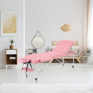 YOUNIKE Portable Massage Table Professional Aluminum Alloy 3 Folding with Backrest Lightweight Height Adjustable Lash Bed Facial Spa Beauty Salon Tattoo Home Fully Accessories Pink - Image 9