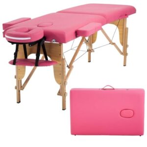 BestMassage Massage Bed Portable Massage Table 24 inche Wide Lash Bed Heigh Adjustable 2 Folding Spa Table with Non-Woven Bag for Spa Footmassage Facial CareSpa Tattoo