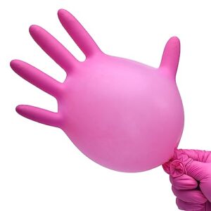 SwiftGrip Powder-Free Nitrile Gloves, X-Small, 100ct Box - 3-mil, Disposable, Latex-Free, for Kitchen, Cleaning, Estheticians, Hair Stylist - Pink/Fuchsia - Image 4