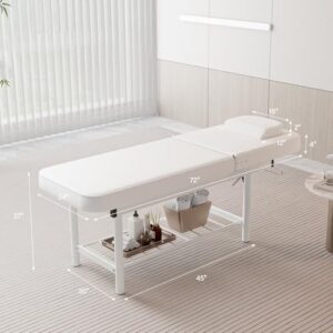 OmySalon Massage Bed Professional Esthetician Bed with Removable Headrest(White) - Image 6