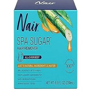 Nair Sugar Spa, Wax-Free Natural Sugaring Kit for Women - Body Hair Removal with Natural Ingredients for Legs, Underarms, and Bikini Area, 250mL