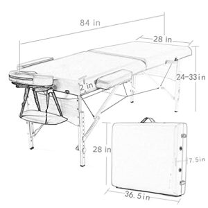 BestMassage Massage Bed Portable Massage Table 28 inche Wide Lash Bed Heigh Adjustable 2 Folding Spa Table with Non-Woven Bag for Spa Footmassage Facial CareSpa Tattoo - Image 3