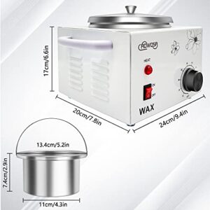 Single Wax Warmer Professional Electric Wax Heater Machine for Hair Removal, Large Waxing Pot Paraffin Facial Skin Body SPA Salon Equipment with Adjustable Temperature Set - Image 6