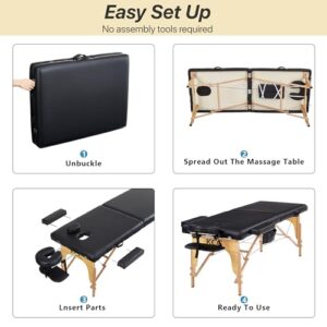 KCC Memory Foam Massage Table Premium Portable Foldable Massage Bed Height Adjustable, 84 Inches Long 28 Inchs Wide Home Salon Spa Bed Tattoo Table with Accessories &Carrying Case, Easy Set Up - Image 7