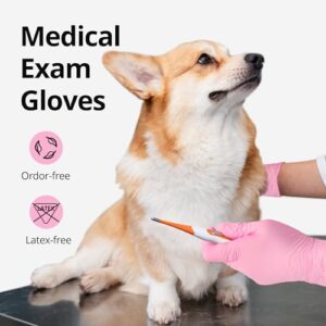 SwiftGrip Nitrile Exam Gloves, 4 Mil, Small, Cherry Blossom, Food Safe Gloves Disposable Latex Free, Powder Free for Cleaning Supplies, Esthetician, Hair Dye, Tattoo Supplies (Box of 100) - Image 3