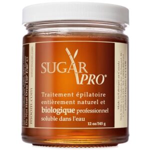 MOOM Sugar Pro - Organic Sugar Wax Hair Removal, Personal & Professional for Men & Women, Body, Armpit, Face, Bikini Leg 100% Natural & Washable Sugaring Wax 12 oz (Strips/Sticks NOT Included)