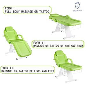 LUXMARS Facial Chair Tattoo Chair Massage Table 73 Inch Spa Salon Facial Bed Adjustable Spa Bed Professional Facial Beauty Spa Salon Equipment with Spa Stool Green - Image 8