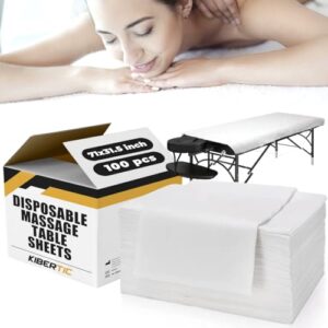 100 PCS Disposable Massage Table Sheets 71x31.5 inch, Disposable Bed Sheets, Disposable Sheets, White Massage Bed Cover, Massage Bed Sheets, Spa Sheets for Esthetician Bed, Hotel, Beauty