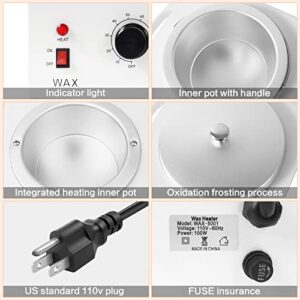Adoture 1.2L Double Wax Warmer Machine for Hair Removal, Professional Electric Wax Heater with Adjustable Temperature, Including 40PCS Wooden Wax Sticks - Image 8