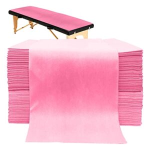 YEEOZOE 100PCS Disposable Massage Table Sheets, Pink Spa Bed Covers for Esthetician, Spa, Waxing, Lash, Tattoo, Salon Table, 31.5" X 71"