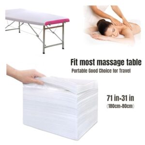 100 PCS Disposable Massage Table Sheets Spa Bed Covers 71"x31" -Non Woven Fabric Waterproof Protector for Waxing, Tattoo, Beauty Salon,Facial, Esthetician Table Bed (White) - Image 5