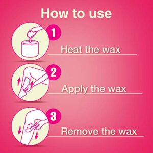Hair Removal Wax - VEET Sugar Wax, Hair Remover Waxing Kit with Essential Oils and Floral Vanilla Fragrance, 250ml Wax and 12 Fabric Strips with 1 Spatula - Image 4