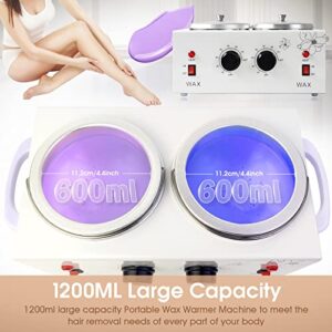 Adoture 1.2L Double Wax Warmer Machine for Hair Removal, Professional Electric Wax Heater with Adjustable Temperature, Including 40PCS Wooden Wax Sticks - Image 6