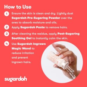 Sugardoh Pre-Wax Body Powder - Plant-Based & Talc-Free, Handmade Skin Prep Powder for Sugar Waxing Kit for Women - Pre-Sugaring Preparation to Absorb Moisture & Oil for Easy Hair Removal - 0.75 oz - Image 6