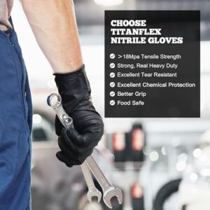 TitanFlex Disposable Nitrile Exam Gloves - 6-mil, Black, Small 100-ct Box, Heavy Duty, Latex Free, Food Safe for Cooking & Food Prep - Image 6