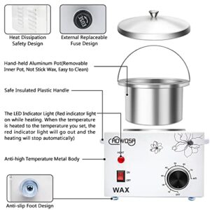 Single Wax Warmer Professional Electric Wax Heater Machine for Hair Removal, Large Waxing Pot Paraffin Facial Skin Body SPA Salon Equipment with Adjustable Temperature Set - Image 3