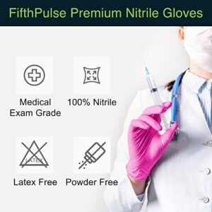 Fuchsia Hot Pink Nitrile Disposable Gloves - 50 Count - 3 Mil Nitrile Gloves Medium - Powder and Latex Free Rubber Gloves - Surgical Medical Exam Gloves - Food Safe Cooking Gloves - Image 5