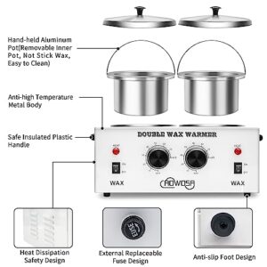 Double Professional Electric Wax Warmer with Dual Pots for Hair Removal, Paraffin Facial, Skin, and Body Spa - Adjustable Temperature, Includes 100 Wax Sticks - Image 4