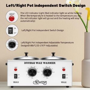 Double Professional Electric Wax Warmer with Dual Pots for Hair Removal, Paraffin Facial, Skin, and Body Spa - Adjustable Temperature, Includes 100 Wax Sticks - Image 5