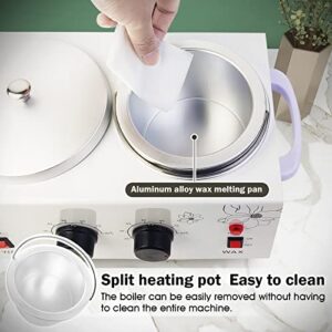 Adoture 1.2L Double Wax Warmer Machine for Hair Removal, Professional Electric Wax Heater with Adjustable Temperature, Including 40PCS Wooden Wax Sticks - Image 7
