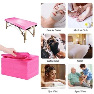 100Pcs Disposable Bed Sheets,31''x71'' Waterproof Massage Table Sheet Protector Non Woven Fabric Bed Cover for Massage Therapy Tattoo Beauty Salon Hotels Esthetician (Pink) - Image 4
