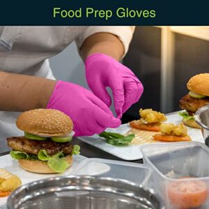 Fuchsia Hot Pink Nitrile Disposable Gloves - 50 Count - 3 Mil Nitrile Gloves Medium - Powder and Latex Free Rubber Gloves - Surgical Medical Exam Gloves - Food Safe Cooking Gloves - Image 3