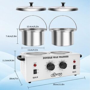 Double Professional Electric Wax Warmer with Dual Pots for Hair Removal, Paraffin Facial, Skin, and Body Spa - Adjustable Temperature, Includes 100 Wax Sticks - Image 6