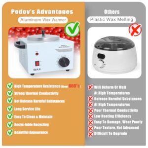Podoy Wax Warmer for Hair Removal, Professional Single Wax Warmer Pot Melter, Adjustable Temperature, Compact and Portable, SPA Salon Equipment, 14 Ounce - Image 7