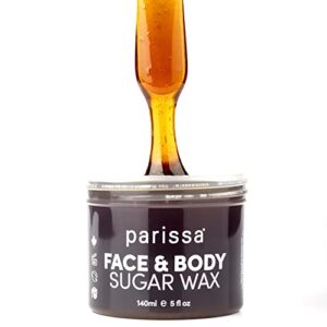 Parissa Face & Body Sugar Wax for Sensitive Skin, 100% Natural Hair Removal, At-Home Waxing Kit - 140ml Chamomile Sugar Wax, 20 Epilation Strips, 3 Wooden Spatulas, 5 Fl Oz (Pack of 1) - Image 4
